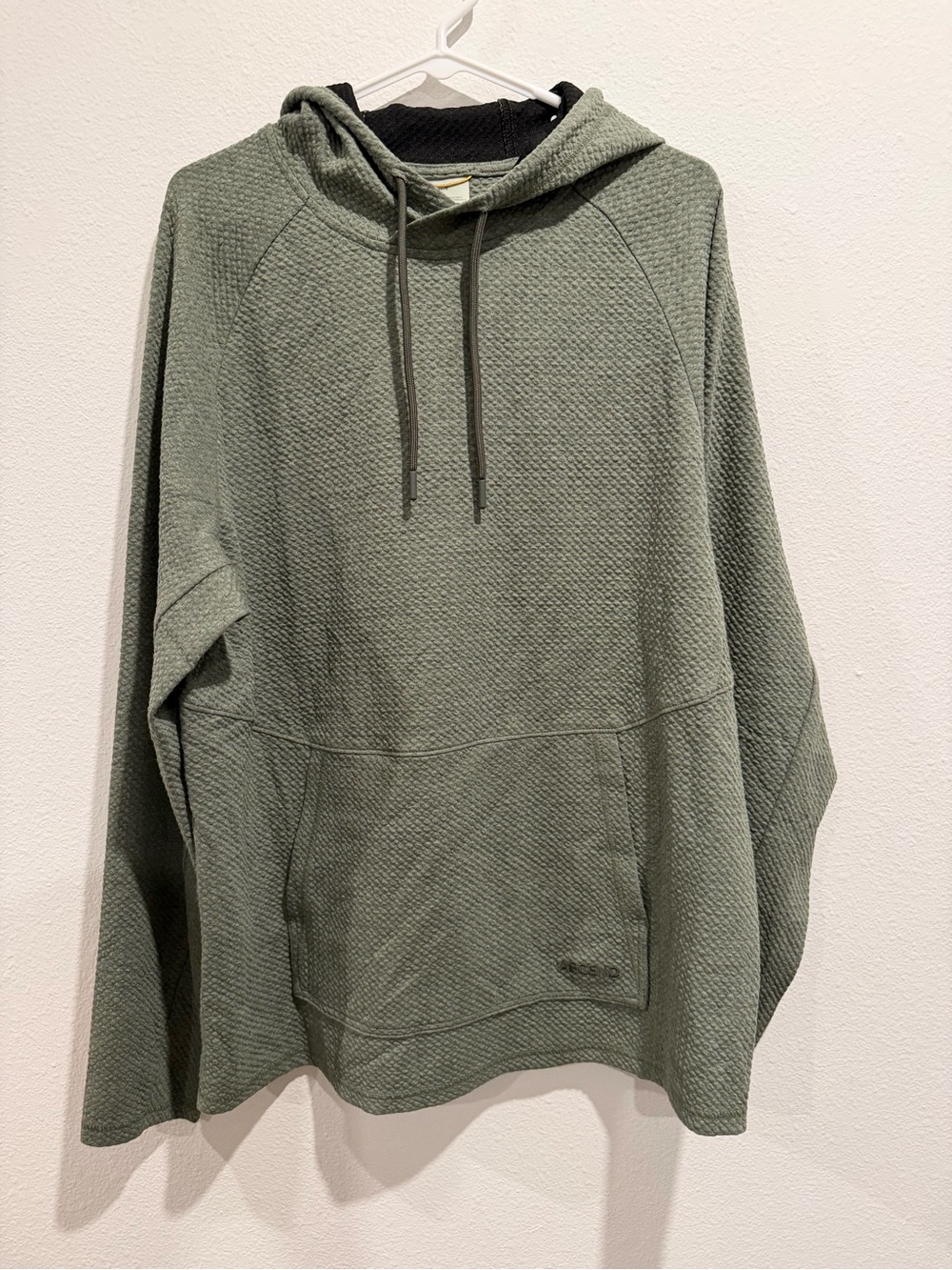 Ascend Men's Olive Green Textured Hooded Pullover